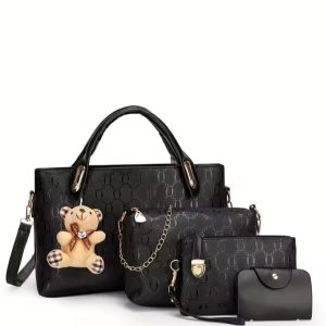 4pcs geometric pattern tote bag