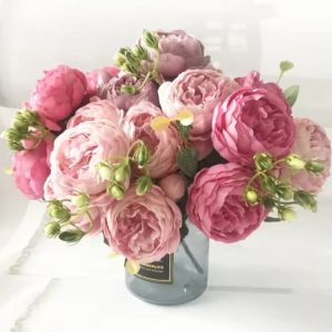 rose pink silk peony artificial flowers